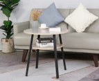 West Avenue Brooklyn Round Side Table - Black/Blonde