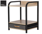 West Avenue Brooklyn 1-Drawer Bedside Table - Black/Blonde