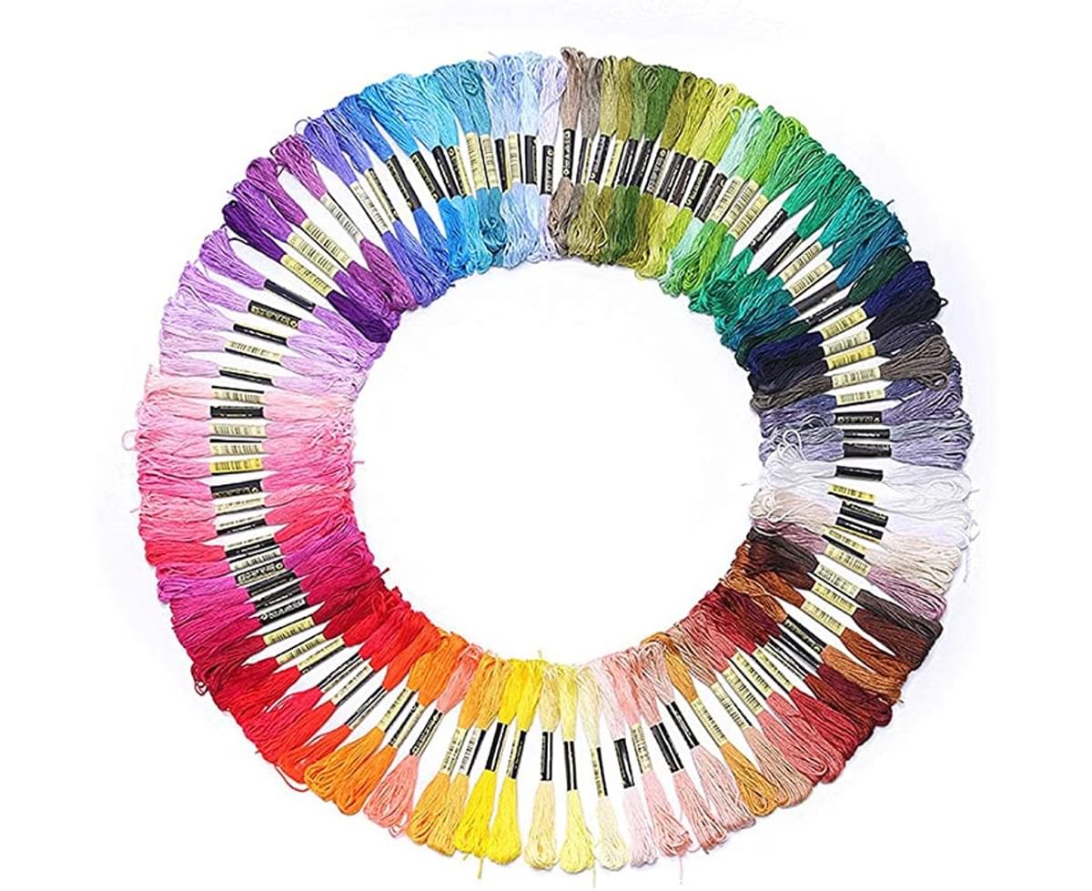 50 x Assorted Coloured Skeins Multicolor 100% Cotton CRSF002 Embroidery Thread 