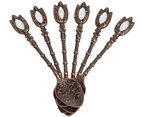 (Copper) - Alisveristime Handmade Turkish Tea Water Zamzam Serving Set Glasses Saucer, Tray and Spoon (Copper)