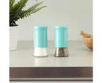 (Retro Turquoise) - Deluxe Retro Colour Salt & Pepper Shaker Set, Stainless Steel with Glass Bottom, 148ml, Turquoise/Teal