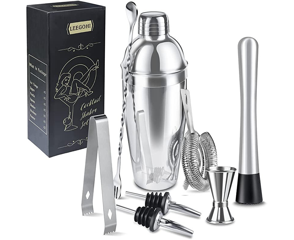 large FYLINA Cocktail Shaker Stainless Steel Silver 
