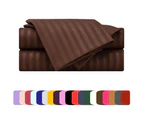 (Twin, Striped - Brown) - Mezzati Luxury Striped Bed Sheets Set - Sale - Best, Softest, Cosiest Sheets Ever! 1800 Prestige Collection Brushed Microfiber Be