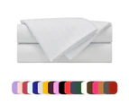 (Full, Striped - White) - Mezzati Luxury Striped Bed Sheets Set - Sale - Best, Softest, Cosiest Sheets Ever! 1800 Prestige Collection Brushed Microfiber Be