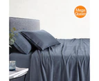 Amor 100% Cotton Thermal Soft Flannelette Sheet Set 170gsm Charcoal - Mega Queen