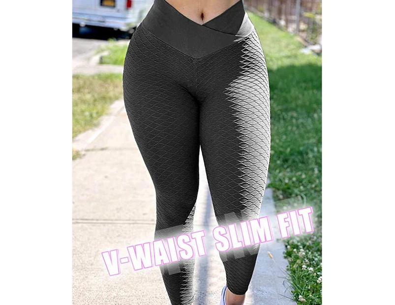 (X-Large, B-mermaid Black) - CFR Womens Workout Leggings High Waist Anti Cellulite Scrunch Butt Lift Running Tights Yoga Pants