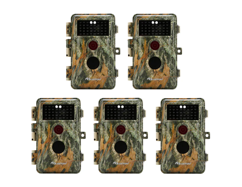 5 Pack 24MP 1296P No Glow Game Trail Deer Cams Night Vision IP66 Waterproof Password Protected Photo Video Model Time Lapse Time Stamp