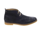 Base London Mens Tournament Perry Burnished Leather Suede Desert Boot (Navy) - FS6828