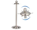 (Holder Organiser) - Modern 304 Stainless Steel Kitchen Utensil Holder Organiser 360 Degree Rotating Carousel with 6 Hooks