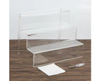 (12×8.75) - Acrylic Riser Stand Shelf for Amiibo, 3 Steps Acrylic Display for Decoration and Organiser-Large, 3-Tier, Clear(30cm x 22cm )