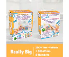 (Really Big +36 Toys) - The Really Big Tub Cubby Baby Bath Toy Organiser + 36 Foam Letters & Numbers + Large Quick Dry Bathtub Storage Net + 6x Lock Tight