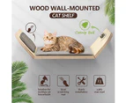 AFP Wood Cat Wall Mounted Bed Climbing Shelf Scratcher Soft Mat Pad Climber Catnip Ball Pet Furniture