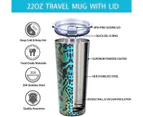 (12 pcs, Leopard) - Stainless Steel Vacuum Insulated Travel Tumbler Cup, Aikico 651ml Double Wall Powder Coated Coffee Mug Tumbler with Splash Proof Lid an