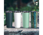 (12 pcs, Leopard) - Stainless Steel Vacuum Insulated Travel Tumbler Cup, Aikico 651ml Double Wall Powder Coated Coffee Mug Tumbler with Splash Proof Lid an