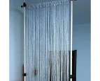 (Grey) - String Curtain Panel, Glitter Door Wall Window Doorways Panel Fly Screen Fringe Room Divider Blinds, Decorative Tassel Ribbon Strip Silver Screen