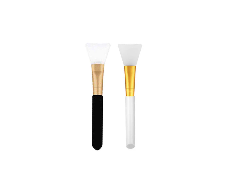 Beakey 2pcs Silicone Face Mask Brush Soft Silicone Facial Mud Mask Applicator Brush-White+Black