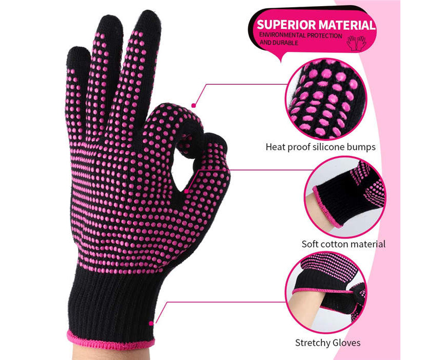 Beakey 2Pcs Heat Resistant Gloves With Silicone Bumps Professional Heat Proof Glove Mitts Fit Size-Rose-mf-05 Beakey 2Pcs Heat Resistant Gloves With Silicone Bumps Professional Heat Proof Glove Mitts Fit Size-Rose-mf-05