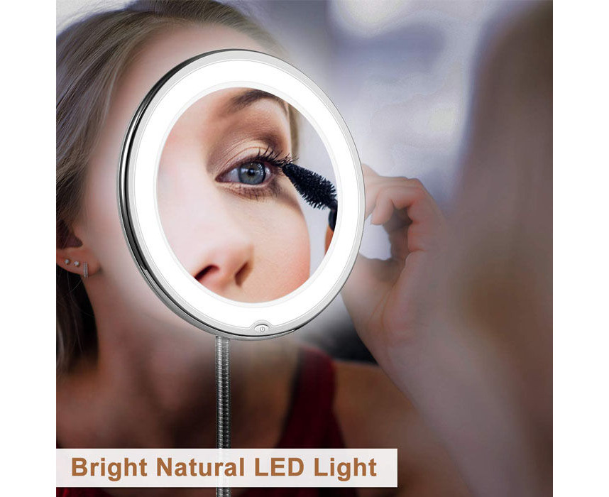 Lighted makeup mirror on sale with suction cups