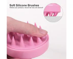 Beakey Hair Shampoo Brush Scalp Care Hair Brush With Soft Silicone Scalp Massager-Pink