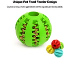 (L-8cm , Green) - Idepet Dog Toy Ball, Nontoxic Bite Resistant Toy Ball for Pet Dogs Puppy Cat, Dog Pet Food Treat Feeder Chew Tooth Cleaning Ball Exercise