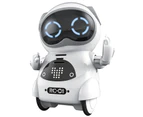 (robot white) - Haite Mini Robot, Pocket Robot for Kids with Interactive Dialogue Conversation, Voice Recognition, Chat Record, Singing & Dancing, Speech R