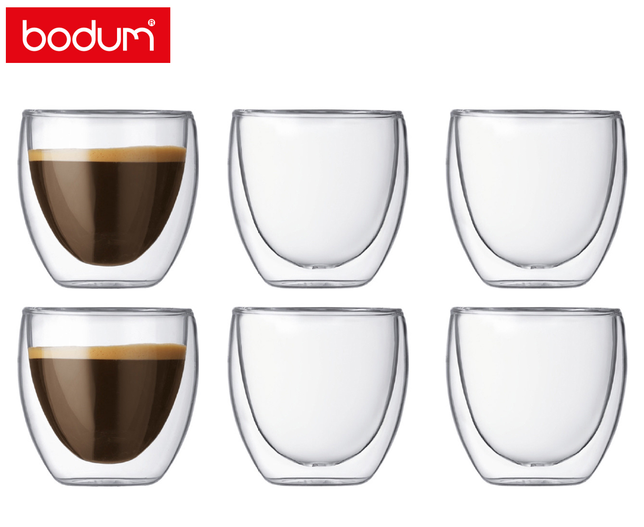 Coffee Cups, Double Walled Glass, Pavina, 9 oz.