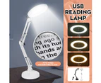 USB 5X Magnifying Desk Lamp Table Top Glass Magnifier Professional LED Reading Light for Repair Indoor Home Use