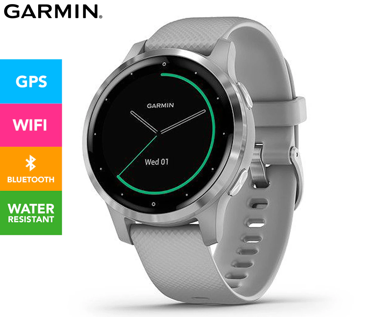 Garmin 45mm Vivoactive 4 GPS Smartwatch - Shadow Grey/Silver