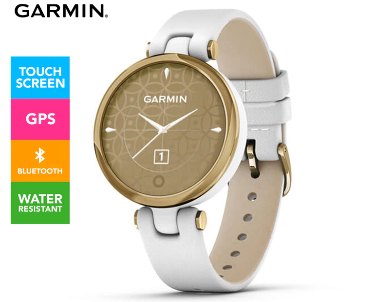 Garmin Women's 34.5mm Lily Leather Smart Watch - Light Gold/White