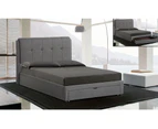 Life Décor Stanley Premium Fabric King bed with storage (Dark Grey)