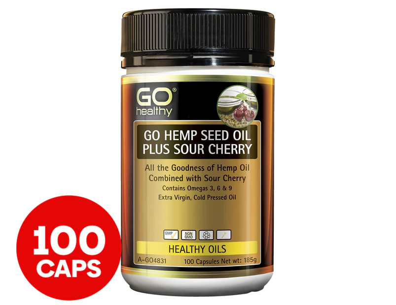 GO Healthy GO Hemp Seed Oil Plus Sour Cherry 100 Capsules