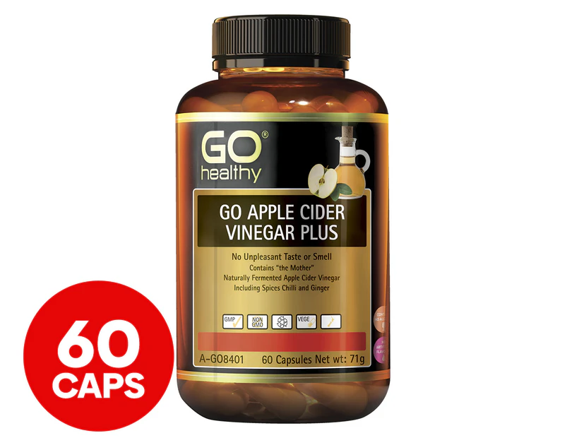 GO Healthy GO Apple Cider Vinegar Plus 60 VegeCapsules
