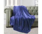 (Throw(130cm  x 150cm ), Navy) - BEDELITE Fleece Blankets Navy Blue Throw Blankets for Couch & Bed,Plush Microfiber Fuzzy Blanket, Super Soft Warm Blankets