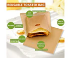 (4) - Non Stick Toaster Bags Reusable and Heat Resistant Easy to Clean,Perfect for Sandwiches Pastries Pizza Slices Chicken Nuggets Fish Vegetables Panini