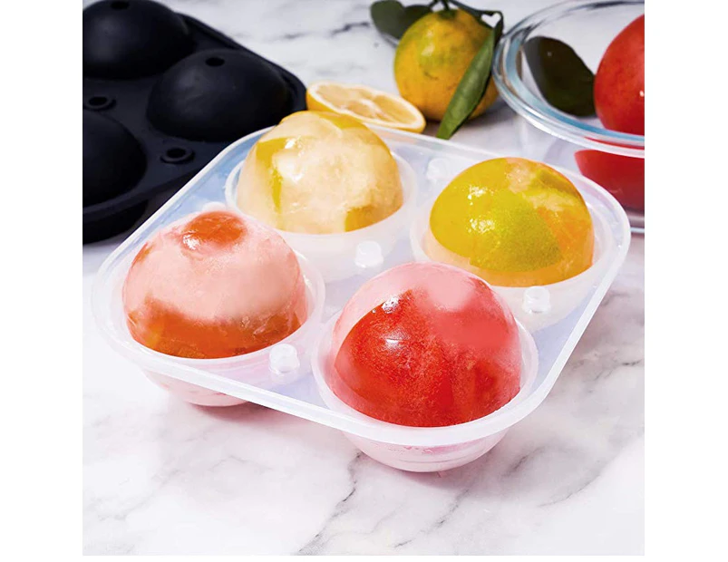 (Dark Black) - Round Ice Cube Mould, Easy Release Ice Ball Mould Ice Cube Trays Silicone Ice Cube Tray Large Ice Cube Tray for Whiskey, Cocktail Flexible