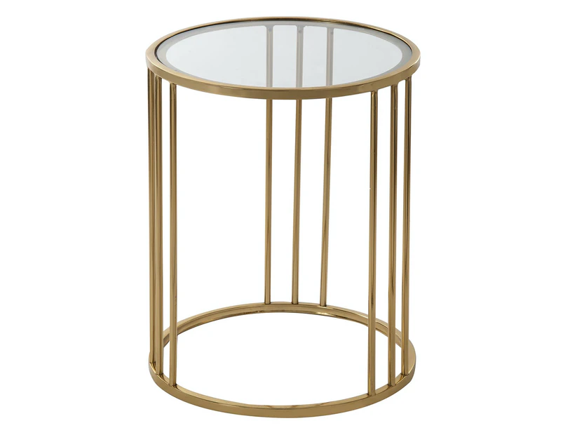 Clear Axel Round Glass Top Side Table