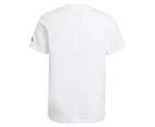 Adidas Boys' Graphic Tee / T-Shirt / Tshirt - White/Black