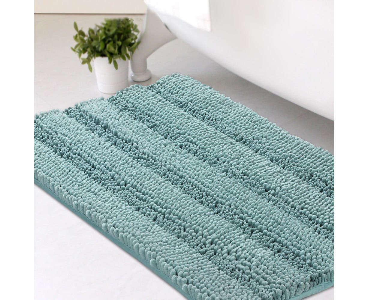 Turquoize Bathroom Runner Extra Long Bathroom Rug Dove Chenille Bath Rug  Non Slip Shaggy Bath Mat Shag Shower Mat, Soft And Cozy