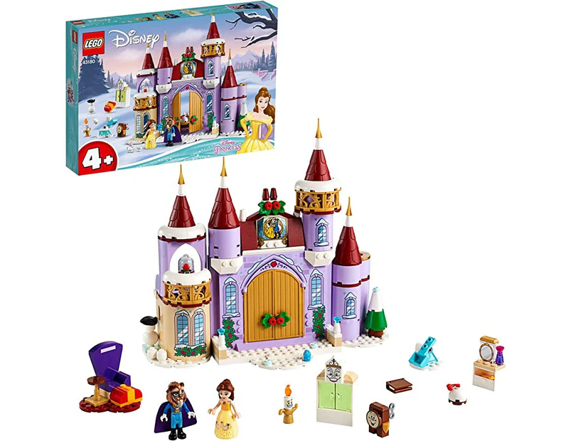 LEGO 43180 Disney Princess Belle’s Castle Winter Celebration, Beauty and the Beast Toy for Preschool 4+ Year Old Kids