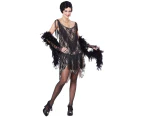 Gatsby Gal Women's Vintage Black Lace 1920s Flapper Costume Womens