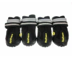 Unisex Dog Boots Shoes Puppy Pet High Performance Booties Paw Protection Black Red New - Black-Grey