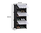 SOGA 6 Tier Shoe Rack Organizer Sneaker Footwear Storage Stackable Stand Cabinet Portable Wardrobe with Cover