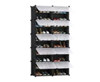 SOGA 10 Tier 2 Column Shoe Rack Organizer Sneaker Footwear Storage Stackable Stand Cabinet Portable Wardrobe with Cover