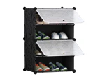 SOGA 4 Tier Shoe Rack Organizer Sneaker Footwear Storage Stackable Stand Cabinet Portable Wardrobe with Cover