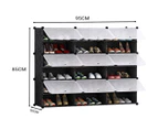 SOGA 6 Tier 3 Column Shoe Rack Organizer Sneaker Footwear Storage Stackable Stand Cabinet Portable Wardrobe with Cover