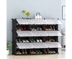 SOGA 6 Tier 3 Column Shoe Rack Organizer Sneaker Footwear Storage Stackable Stand Cabinet Portable Wardrobe with Cover
