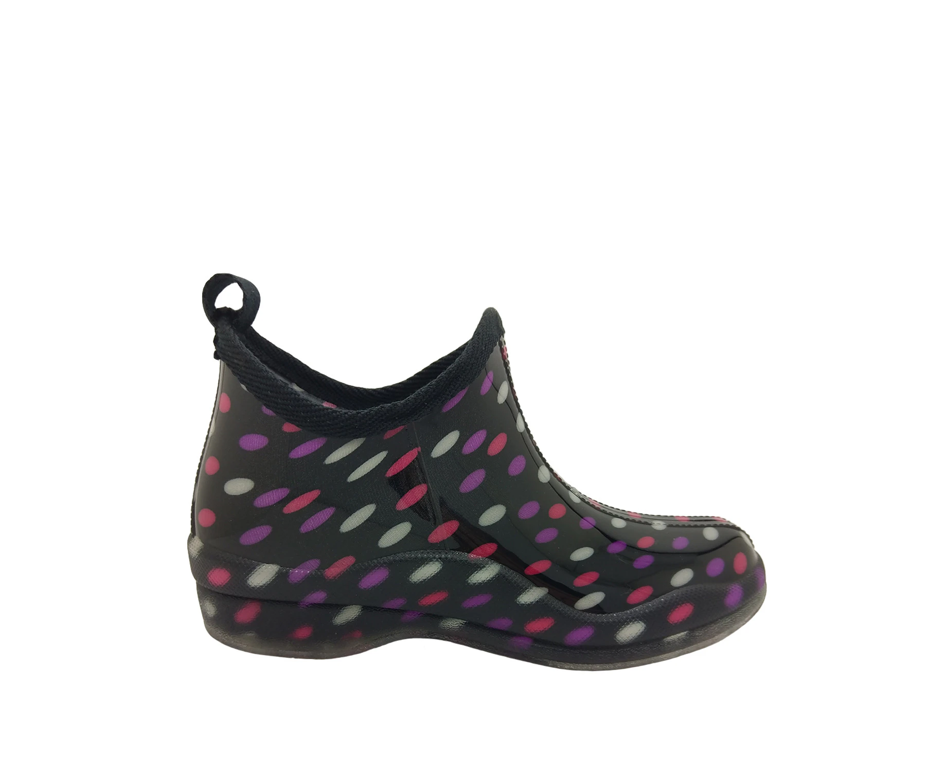 Aussie Gumboot Bella Ankle Boot Rainboot Slip On Patterned Small Sizes - Spot Multi