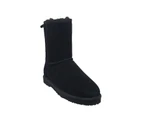 Buster Indoor Uggs Australian Made Classic Style Suede Leather Uppers Mid Length - Black