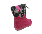 Aussie Gumboot Penguin Girls Boots Snow Boots Fully Lined Warm Water Resistant - Pink Camo