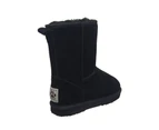 Buster Indoor Uggs Australian Made Classic Style Suede Leather Uppers Mid Length - Black